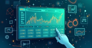 Tela digital mostrando gráficos e números de probabilidades nas apostas esportivas
