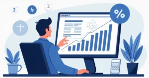 Pessoa analisando dados e gráficos em tela de computador para testar estratégias de apostas esportivas