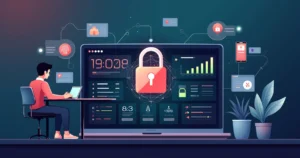 Painel de apostas automáticas com cadeado digital simbolizando segurança em 2026