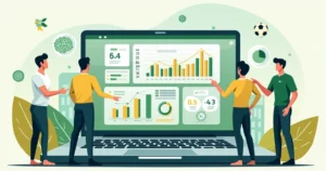 Painel com inteligência artificial analisando apostas de futebol