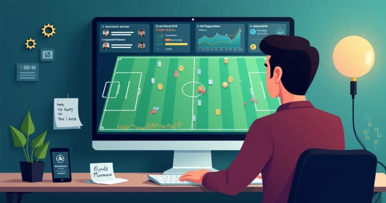 Ilustração de gráfico de estatísticas de futebol para apostas esportivas em tela de computador