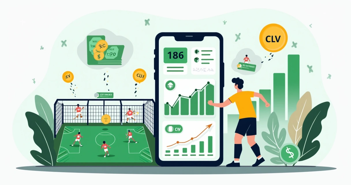 Ilustração de gestão de banca e valor esperado em apostas de futebol