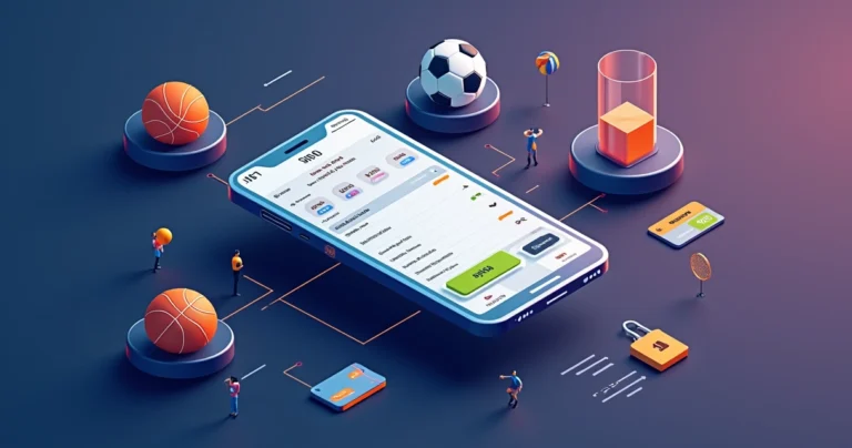 Ilustração de interface de apostas esportivas multiesporte da Betano em destaque