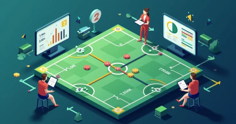 Ilustração de tabuleiro de estratégias ligado a apostas esportivas