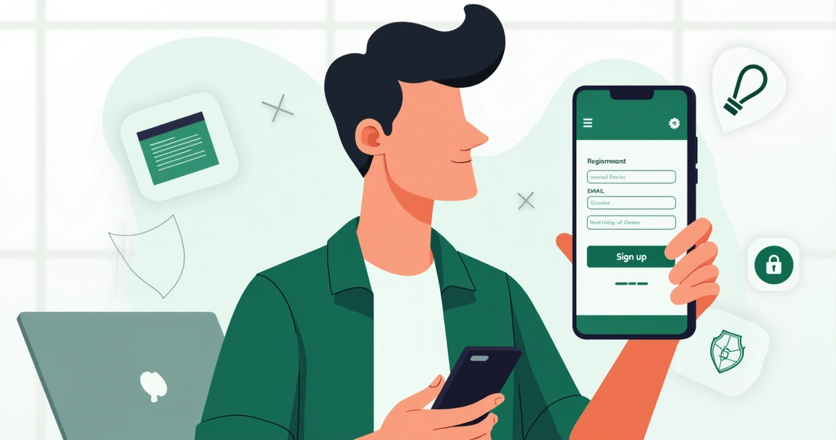 Tela de cadastro em app de apostas esportivas com foco em segurança e verificação de identidade