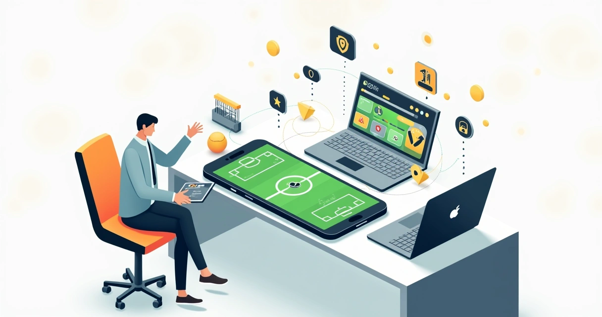 Pessoa instalando app de apostas em smartphone com interface esportiva na tela