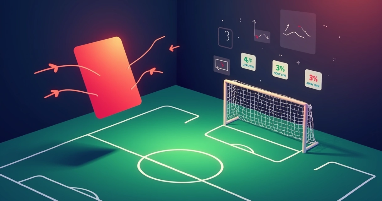 Cartão vermelho mudando odds ao vivo em painel de apostas esportivas