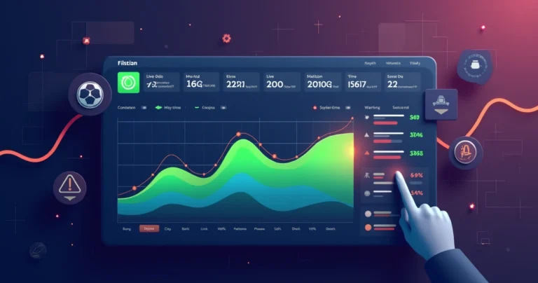 Gráfico de odds ao vivo desbalanceadas em ambiente digital de apostas
