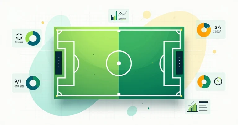 Gráfico de posse de bola sobre campo de futebol visto de cima